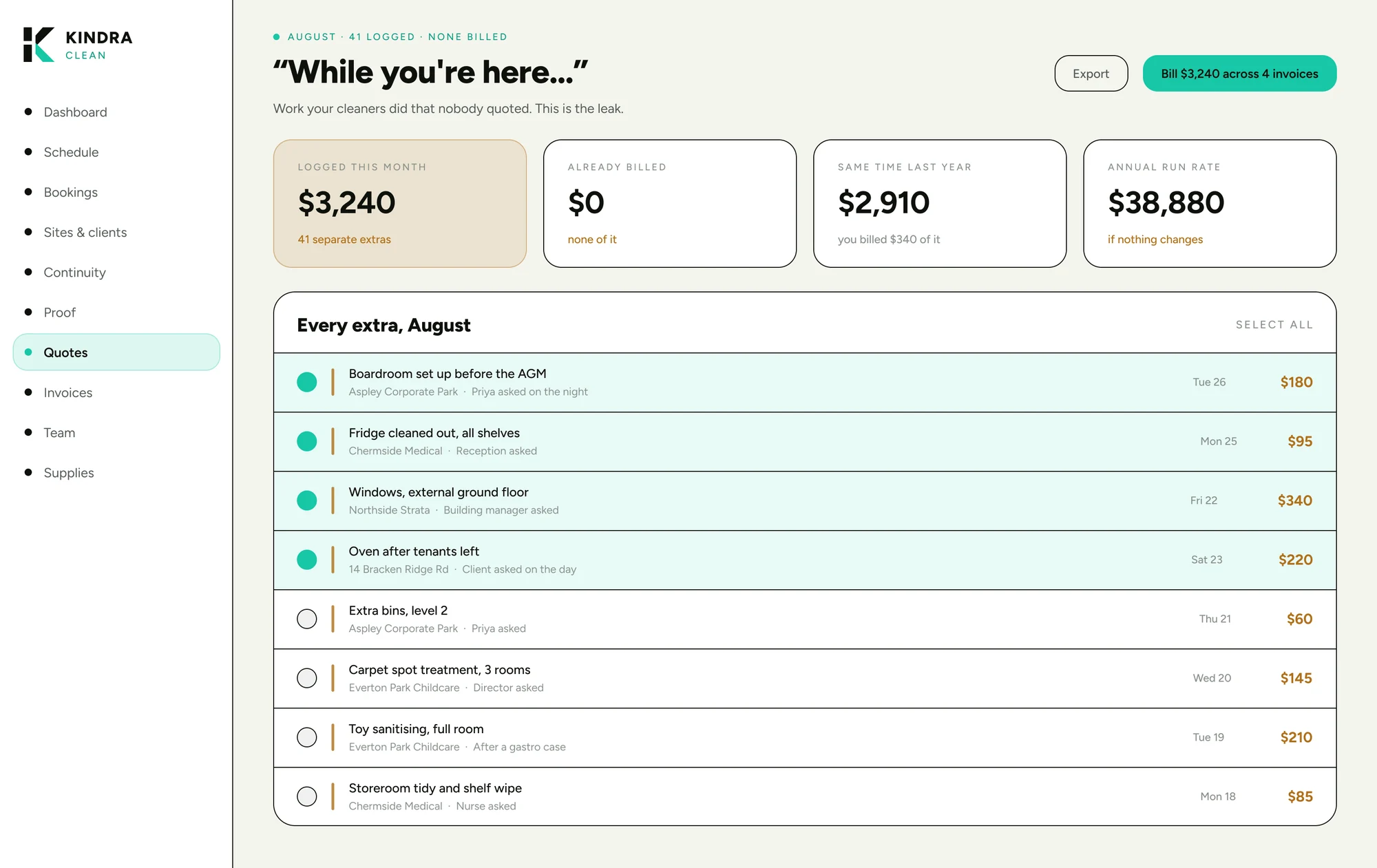 Scope-creep ledger
